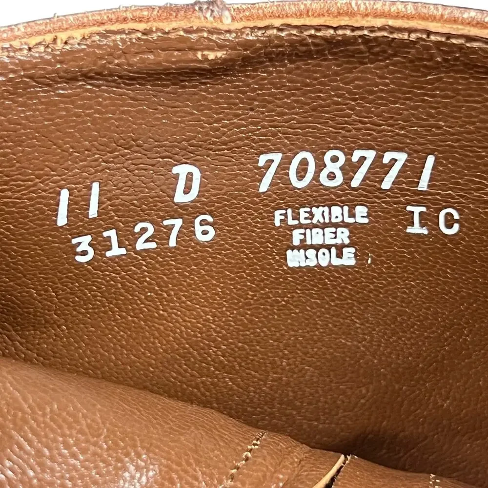 Vintage Florsheim Imperial Mens Brown Leather Zip Boots Size 11 D